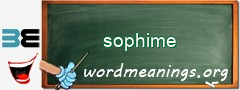 WordMeaning blackboard for sophime